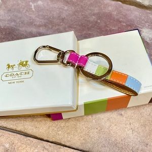 COACH Multi Colored Leather Key Fob